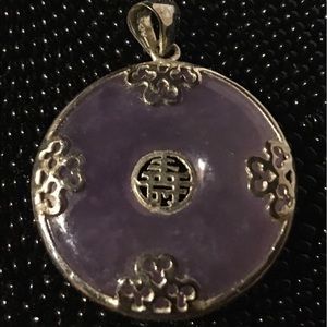 925 purple jade pendant